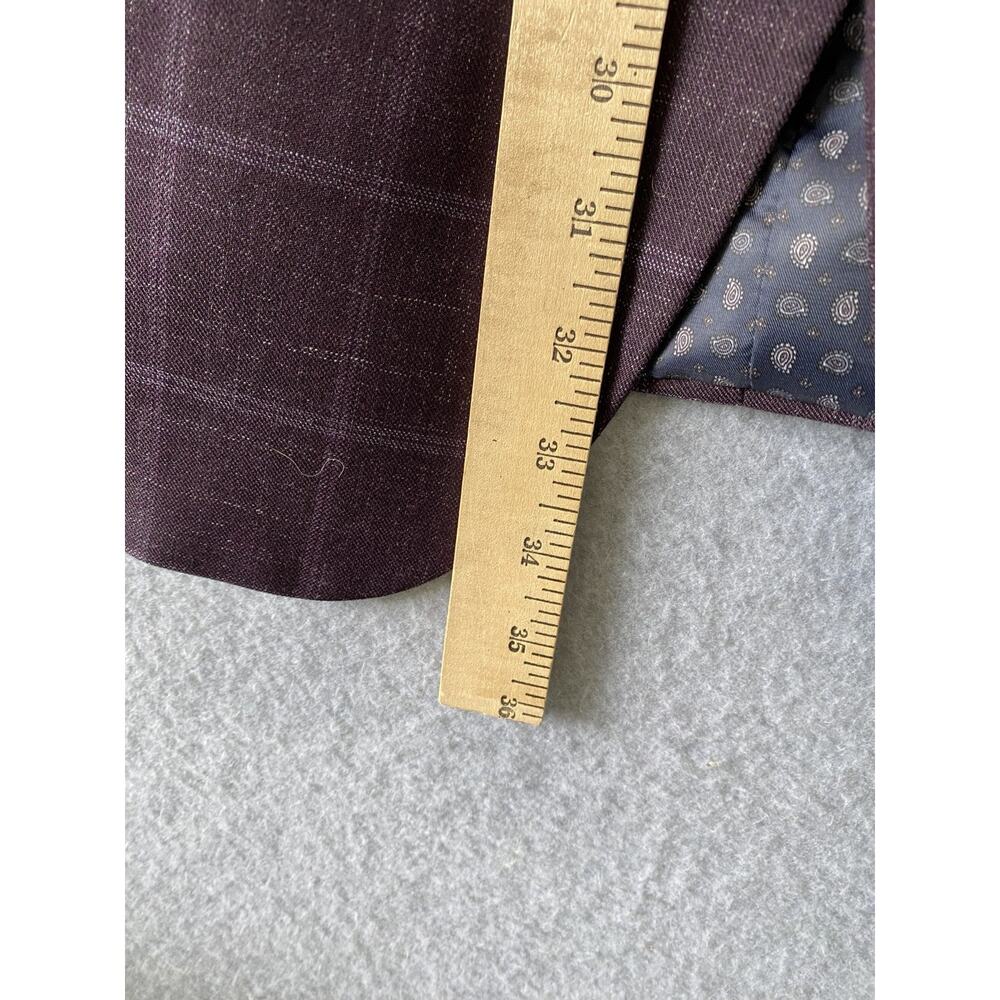 Oak Hill Burgundy Windowpane Sport Coat Blazer 58R 4XL Big Tall Quiet Luxury - Picture 11 of 14